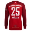 Maglia da Calcio a Maniche Lunghe FC Bayern Monaco Thomas Muller 25 Casa 2021-22 per Uomo